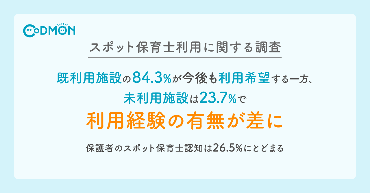 【調査レポート】スポット保育士利用に関するアンケート調査結果を公開